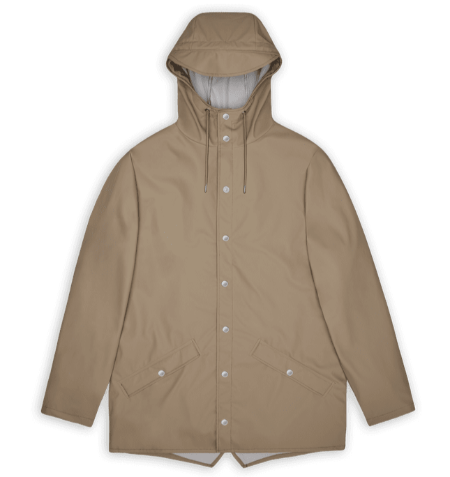 rains classic unisex short waterproof rain jacket beige 133