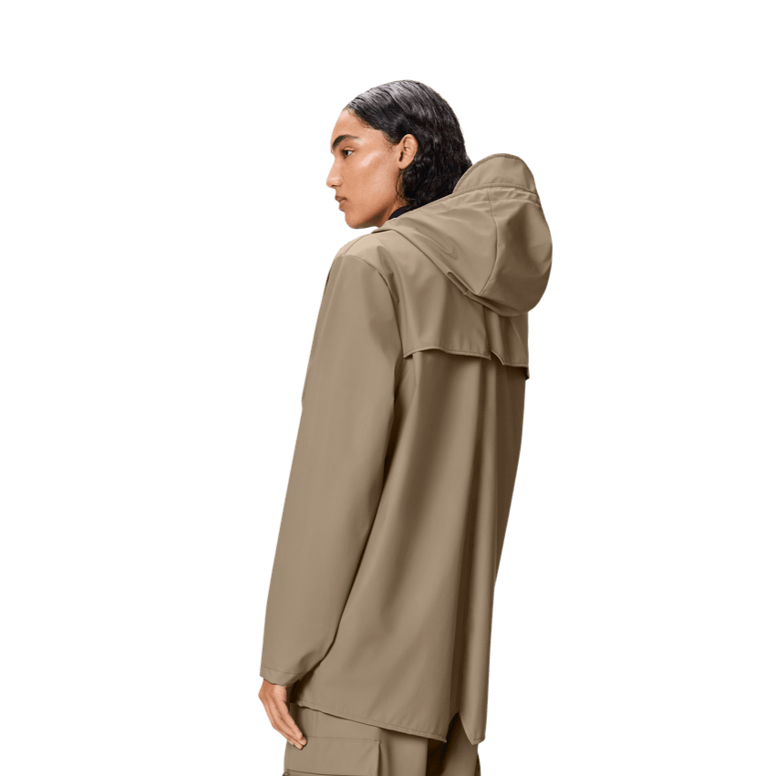 rains classic unisex short waterproof rain jacket beige 133