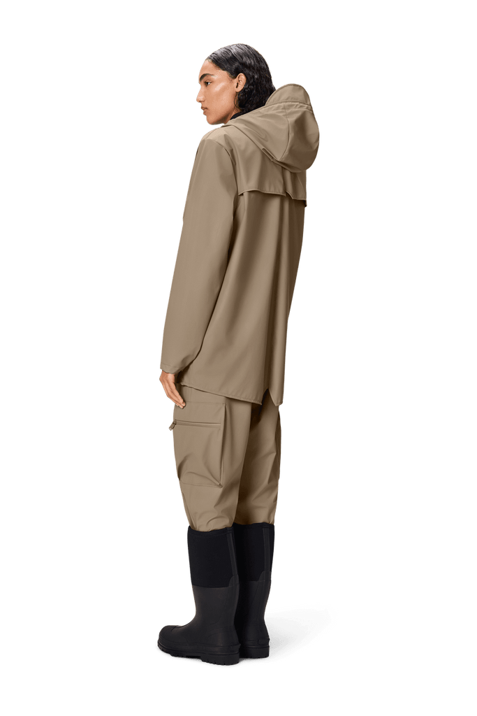 rains classic unisex short waterproof rain jacket beige 133