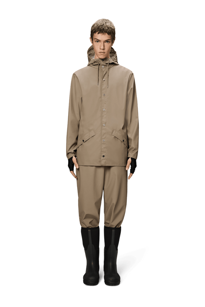 rains classic unisex short waterproof rain jacket beige 133