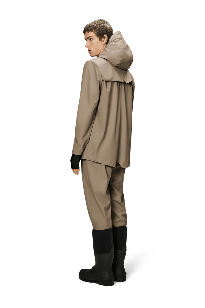 rains classic unisex short waterproof rain jacket beige 133