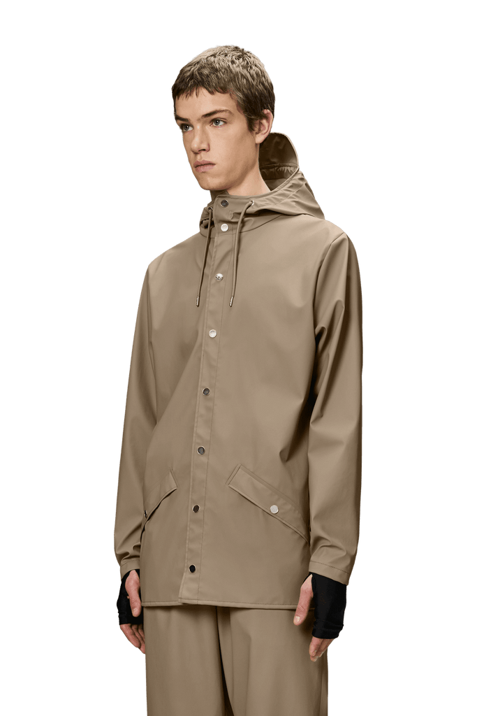rains classic unisex short waterproof rain jacket beige 133