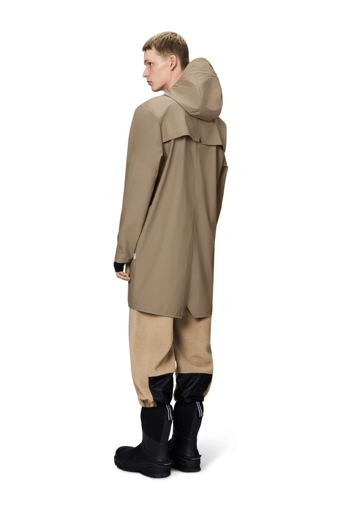 rains unisex waterproof hooded rain long jacket beige 133