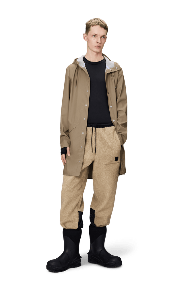 rains unisex waterproof hooded rain long jacket beige 133