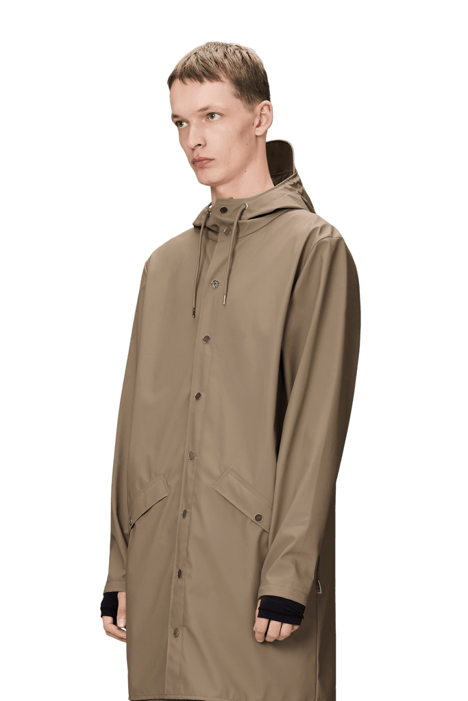 rains unisex waterproof hooded rain long jacket beige 133
