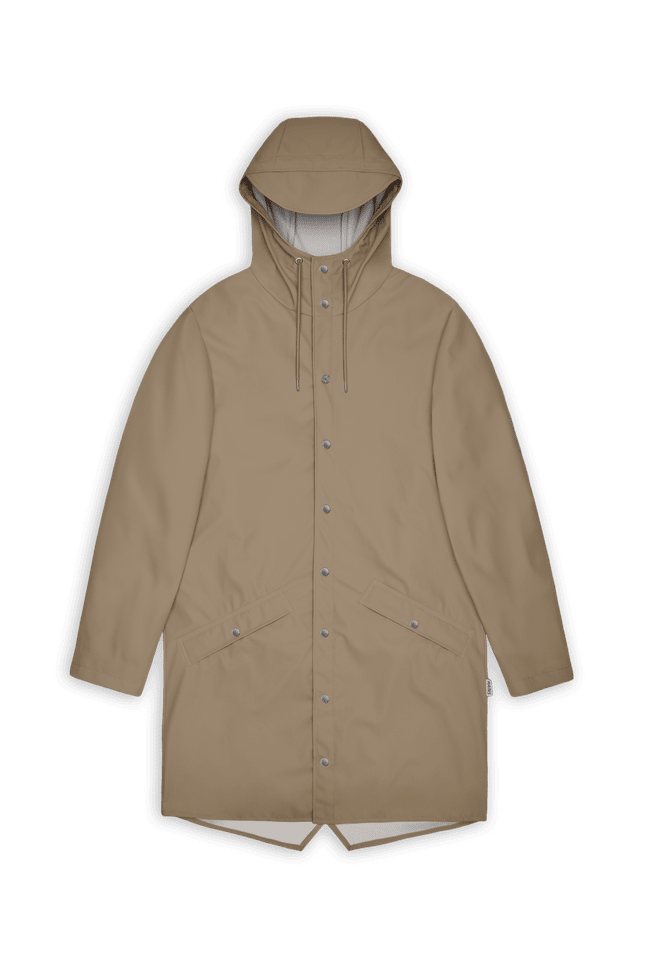 rains unisex waterproof hooded rain long jacket beige 133