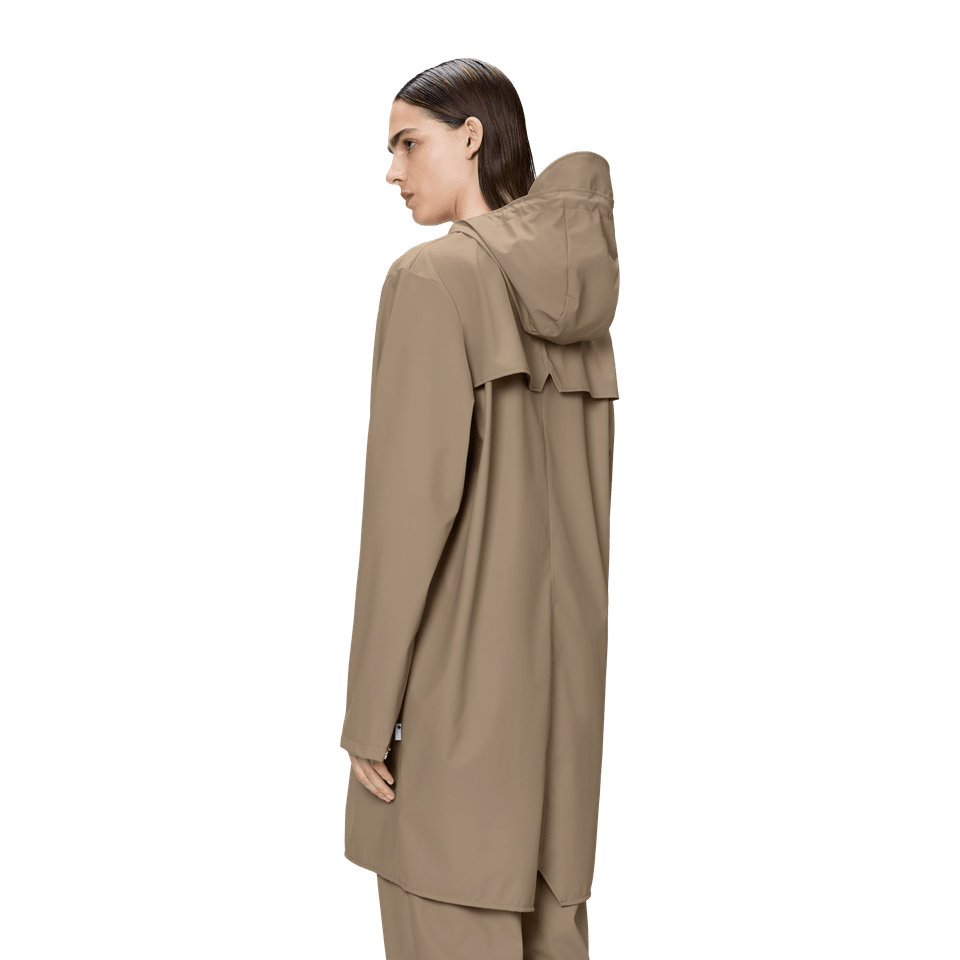 rains unisex waterproof hooded rain long jacket beige 133