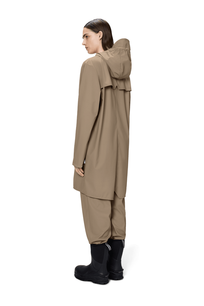 rains unisex waterproof hooded rain long jacket beige 133