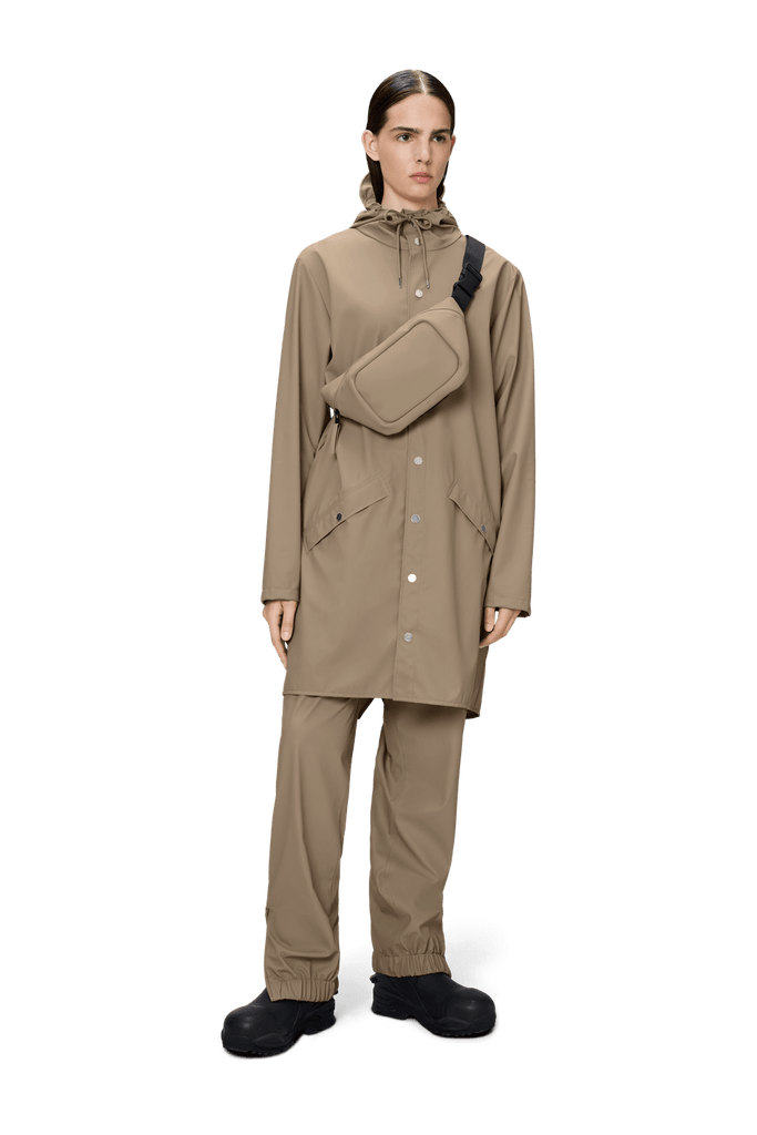 rains unisex waterproof hooded rain long jacket beige 133