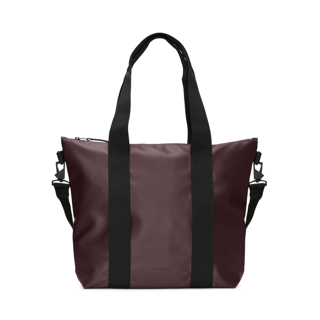 Rains Tote Bag Mini waterproof depth dark burgundy red shoulder cross body bag