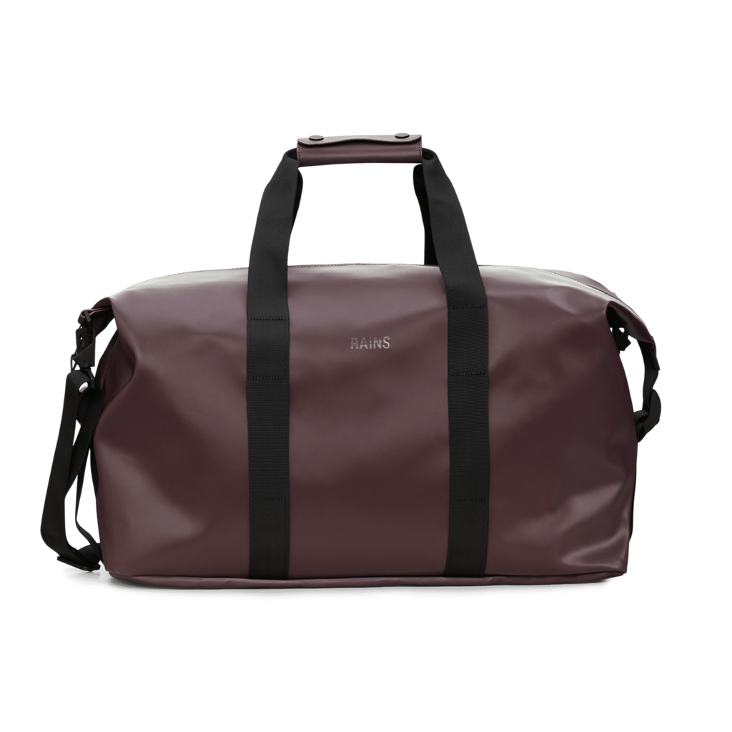 rains waterproof Hilo Weekend Bag depth dark red burgundy