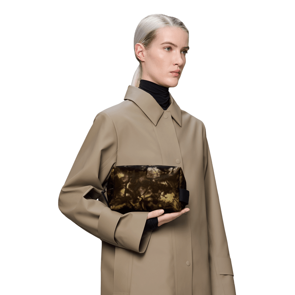 RAINS Wash Bag Small waterproof mottled brown Muddy