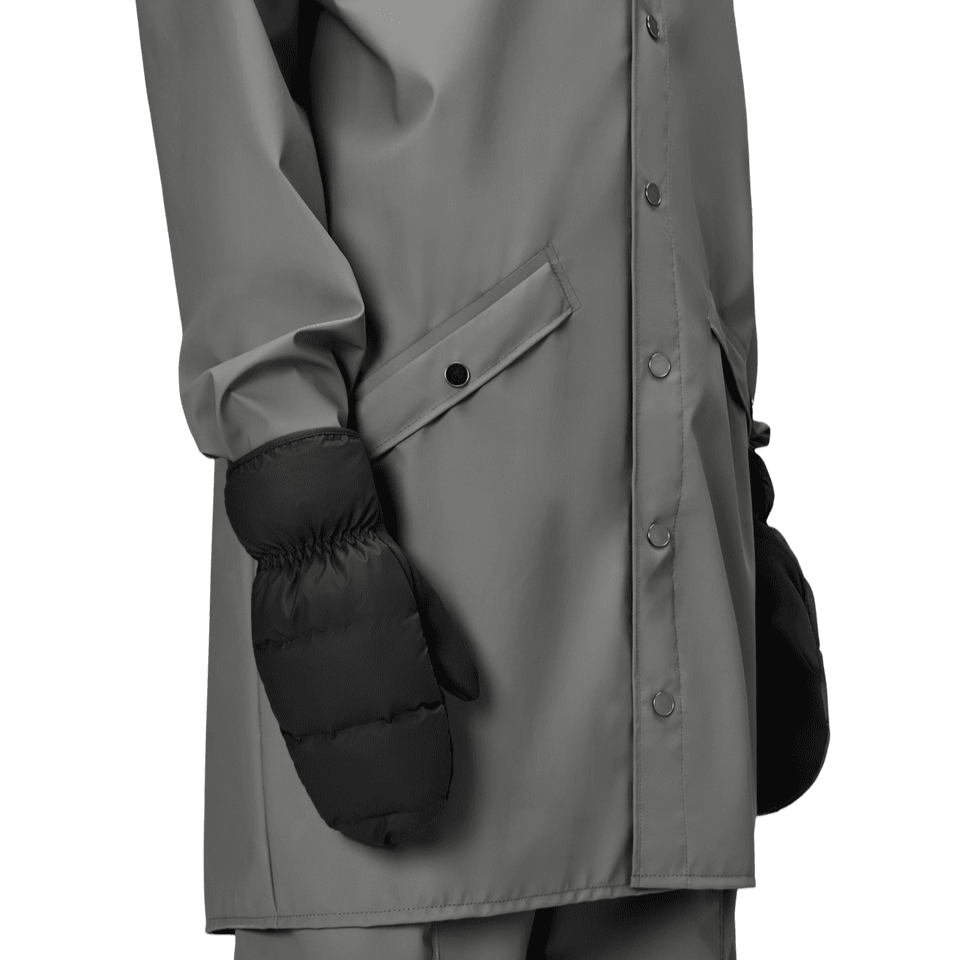 rains lohja waterproof puffer quilted mittens gloves black  