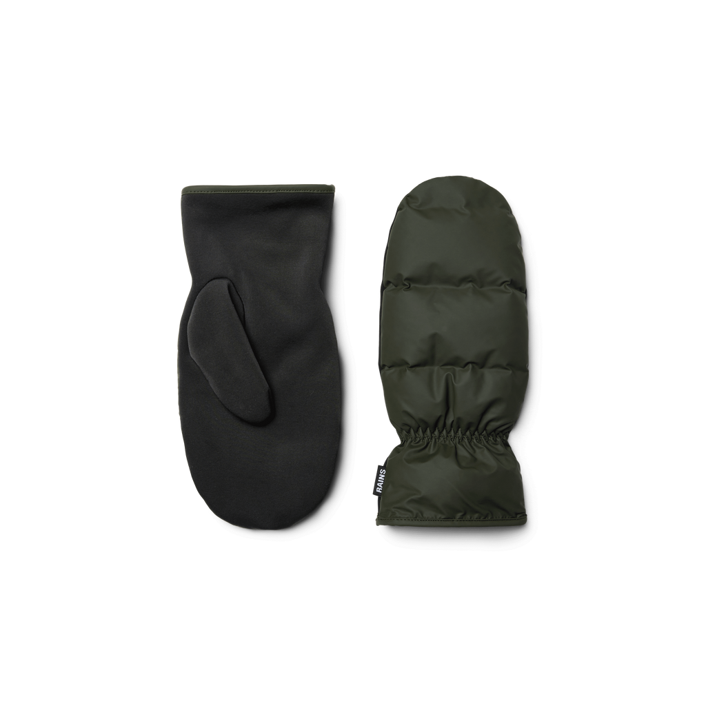 Rains lohja puffer qullted mittens gloves forest green