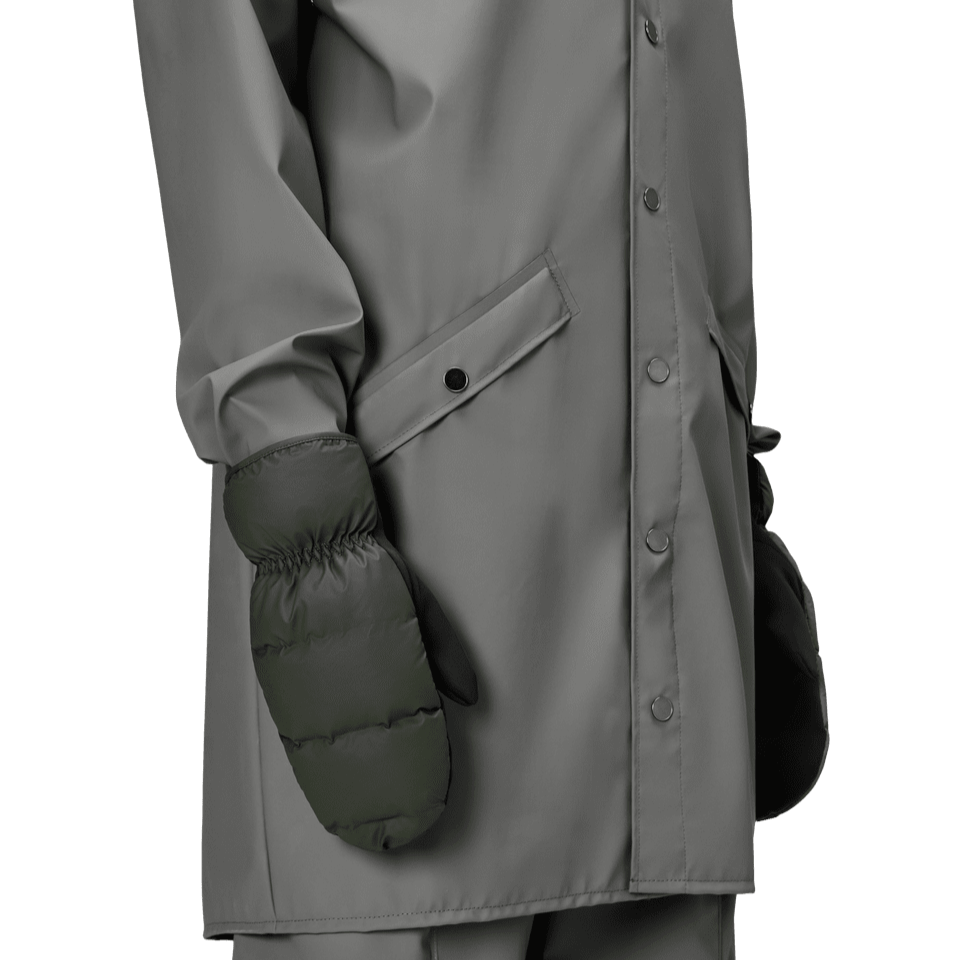 Rains lohja puffer qullted mittens gloves forest green