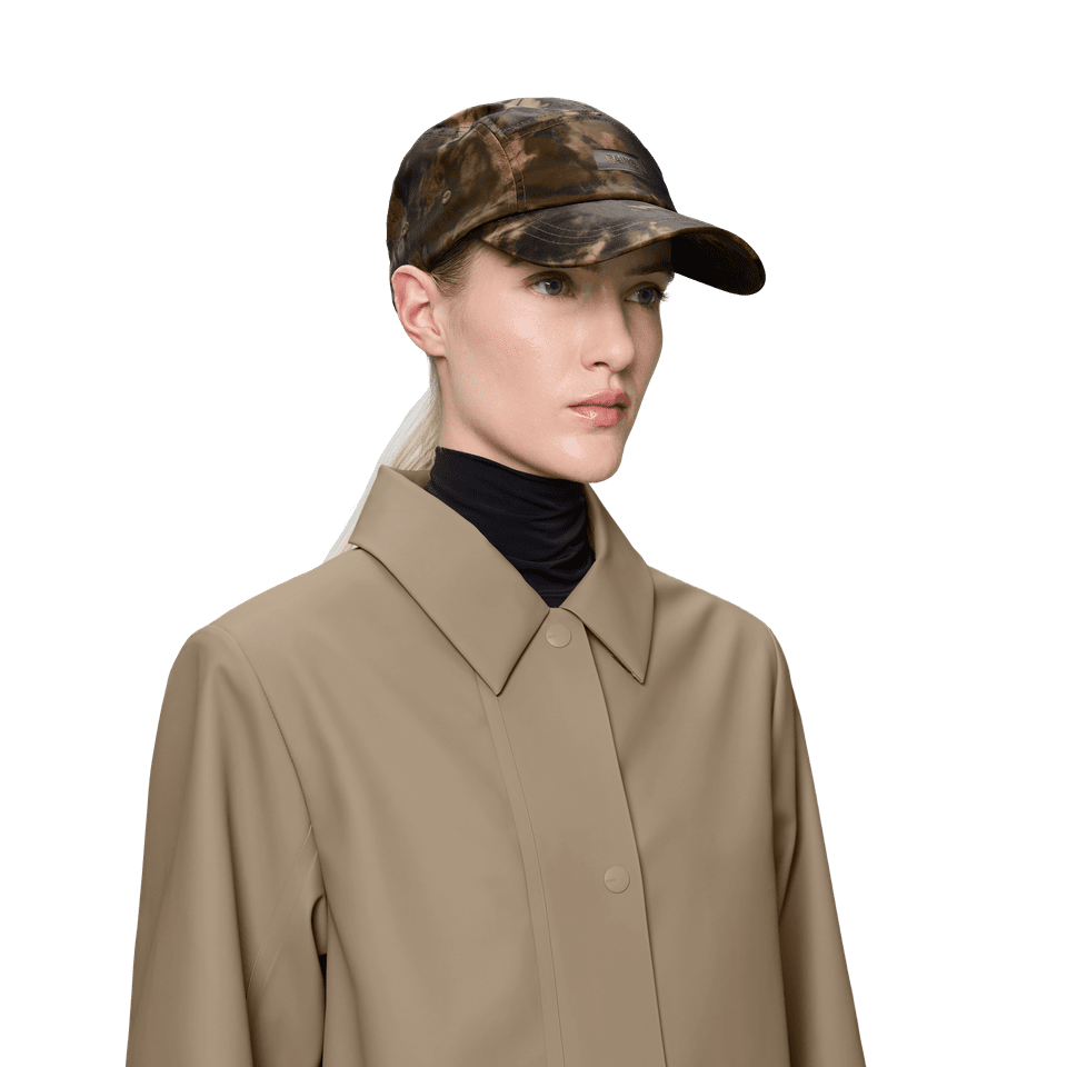 RAINS 5 Panel Cap waterproof mottled brown Muddy