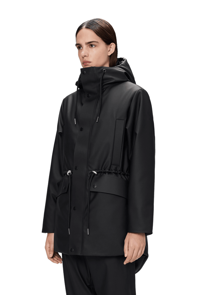Rains Nome String W Parka waterproof waisted rain coat black