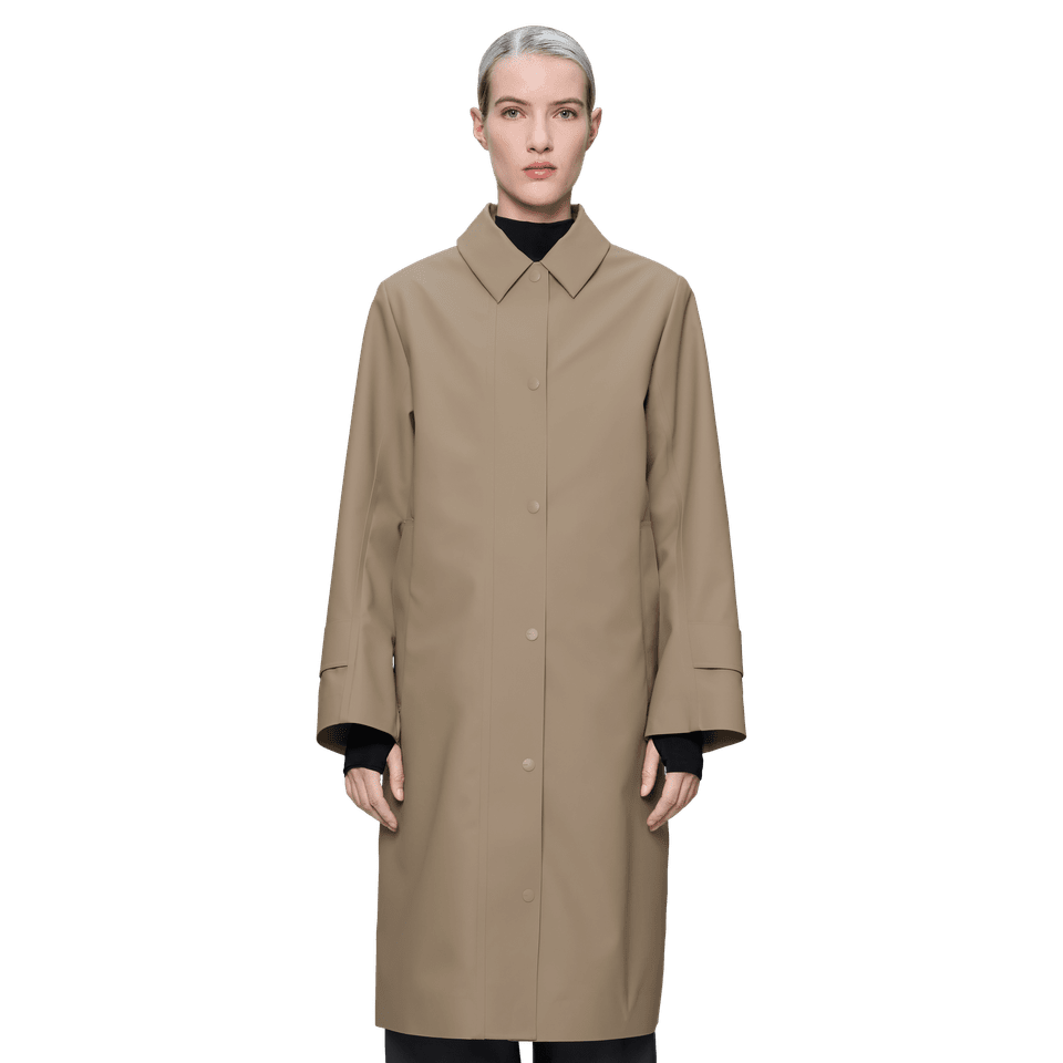 RAINS waterproof rain coat Nara long jacket beige