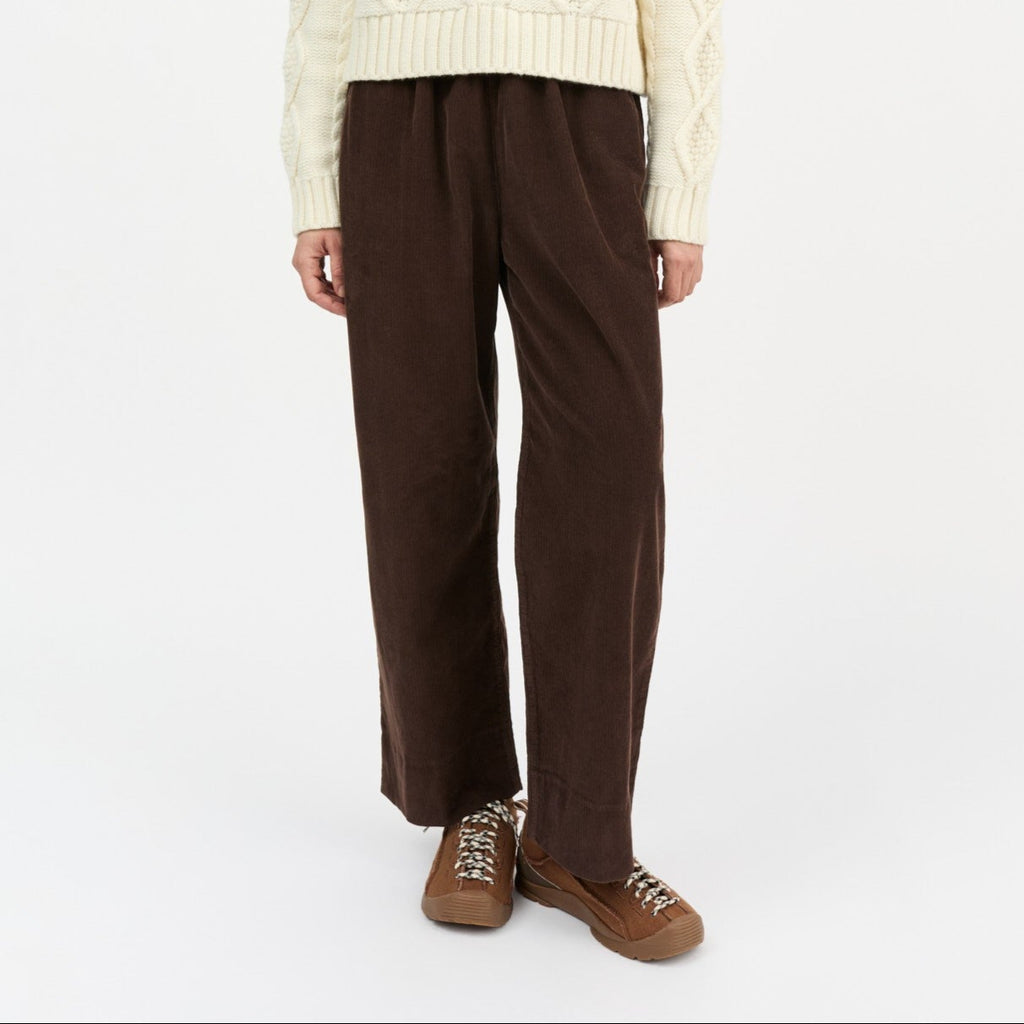 Skall Studio Jasmine trousers chocolate dark brown cord corduroy pull on relaxed pants