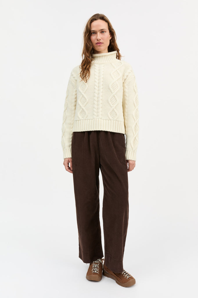 Skall Studio Jasmine trousers chocolate dark brown cord corduroy pull on relaxed pants