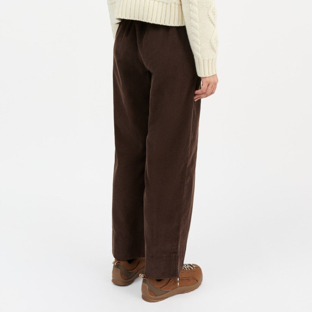 Skall Studio Jasmine trousers chocolate dark brown cord corduroy pull on relaxed pants