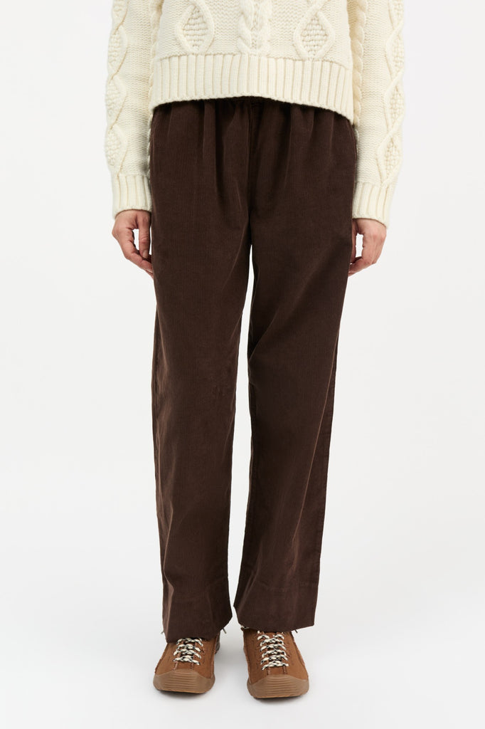 Skall Studio Jasmine trousers chocolate dark brown cord corduroy pull on relaxed pants
