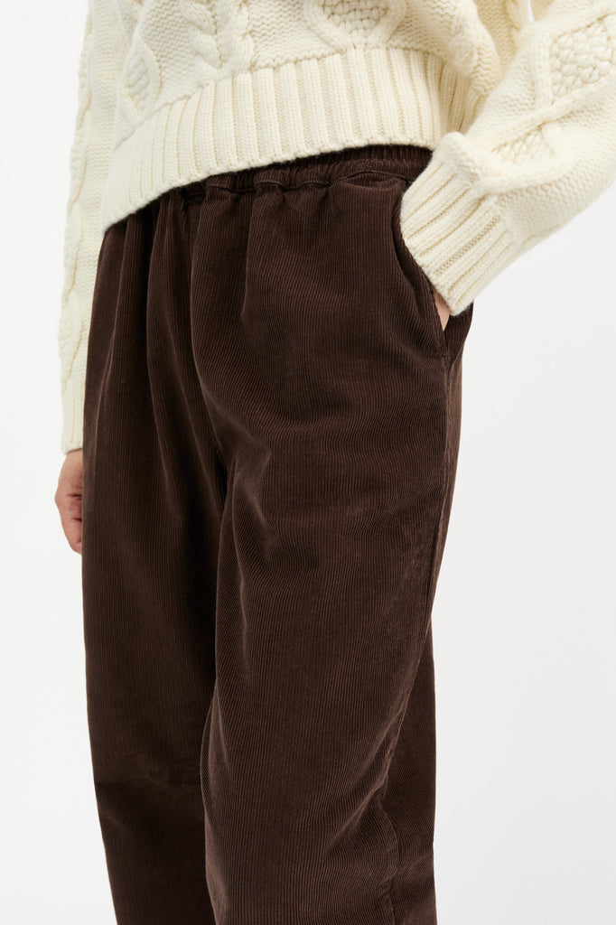 Skall Studio Jasmine trousers chocolate dark brown cord corduroy pull on relaxed pants