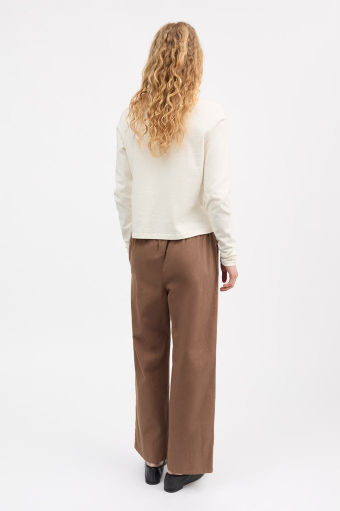 skall studio cotton jasmine pull on trousers pants cardamom light brown