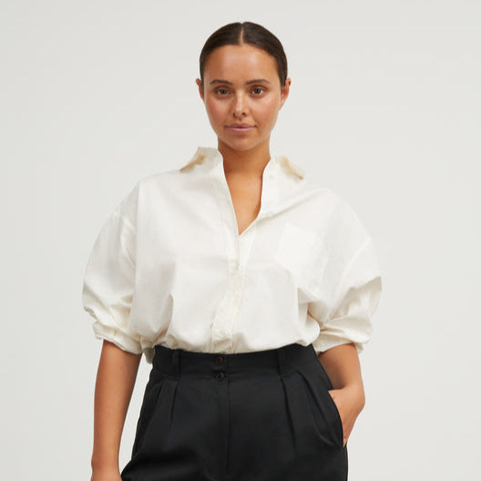 SKALL STUDIO light cream off white oversized edgar shirt button down