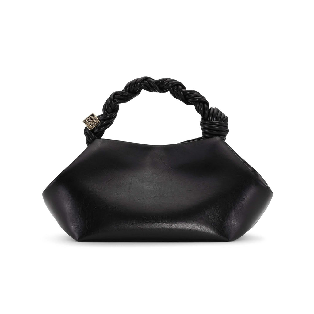 ganni bou handbag crossbody bag black logo small