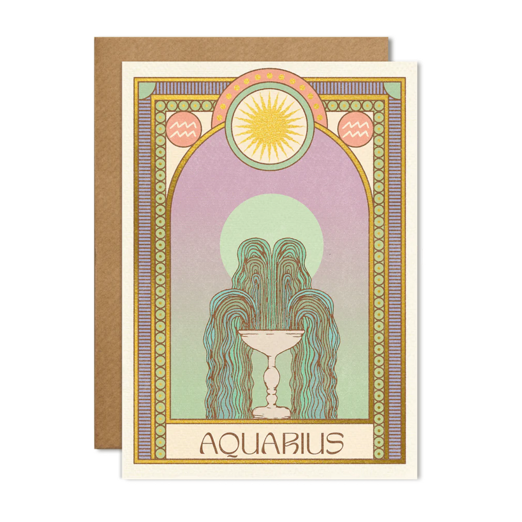 cai & jo zodiac horoscope greeting card aquarius