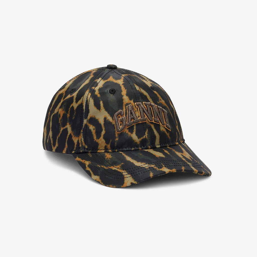 GANNI logo cap 100% recycled nylon boa snake leopard animal print 