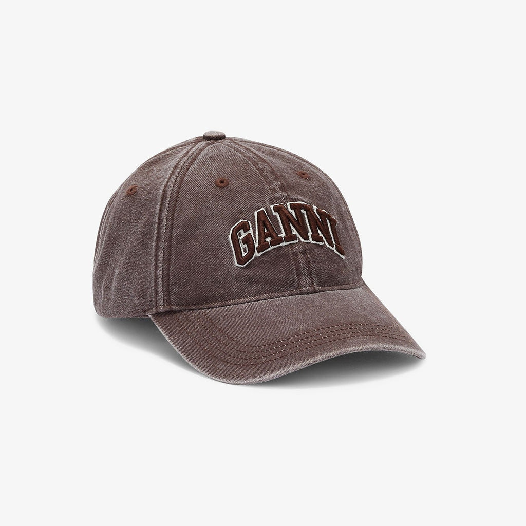 GANNI logo cap 100% organic cotton CHOCOLATE plum brown burgundy