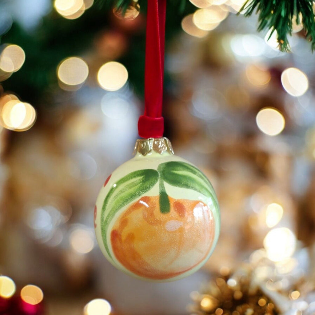 clementine christmas xmas bauble by harlie brown studio velvet ribbon