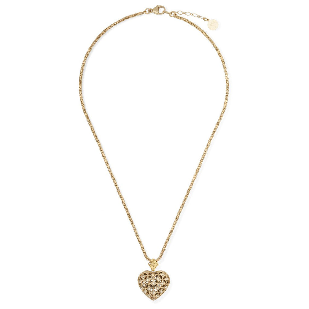 The Coracao heart necklace by Gas Bijoux gold vintage 1990 Andre Gas