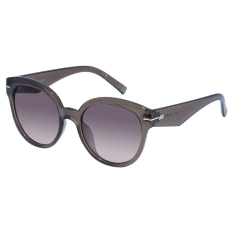 capacious sunglasses in translucent clear chocolate brown by Le Specs