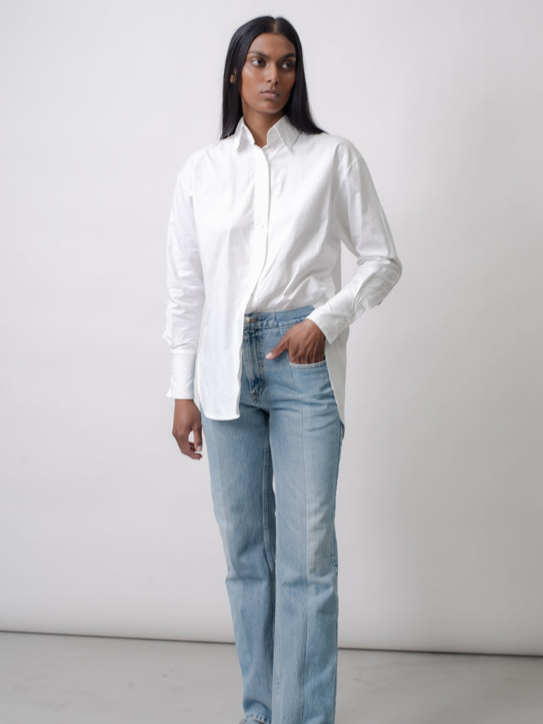 white cotton poplin shirt by ELV Denim