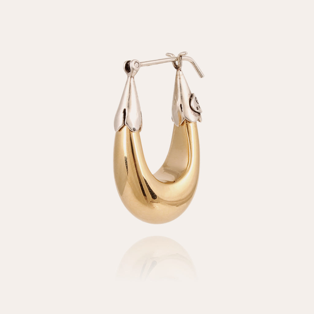small Ecume Bicolour hoop earrings Gas Bijoux gold with silver detailing