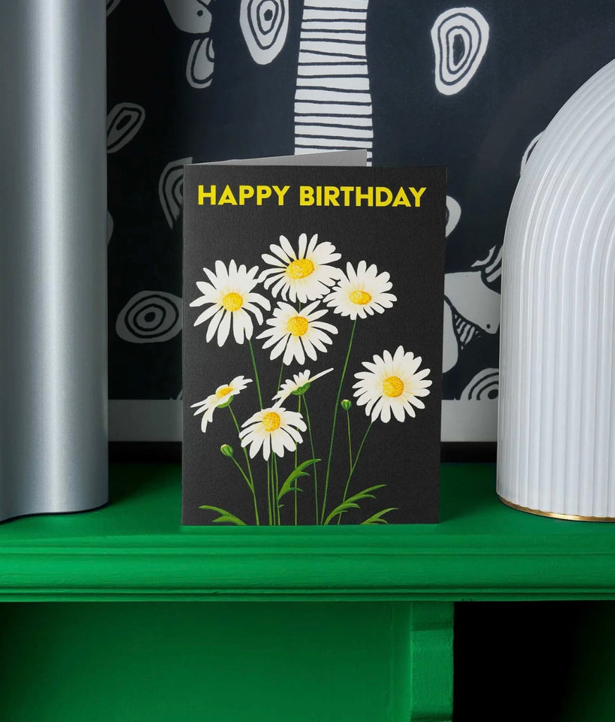 Stengun drawings happy birthday daisy flowers greeting card