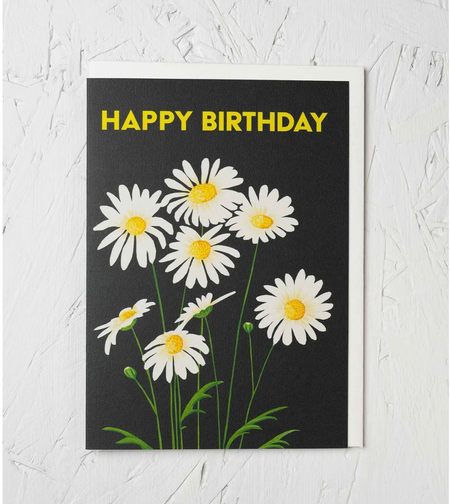 Stengun drawings happy birthday daisy flowers greeting card