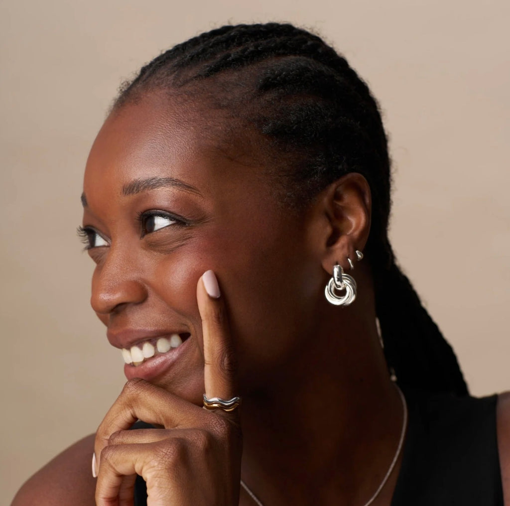 orelia statement interlocking earrings silver