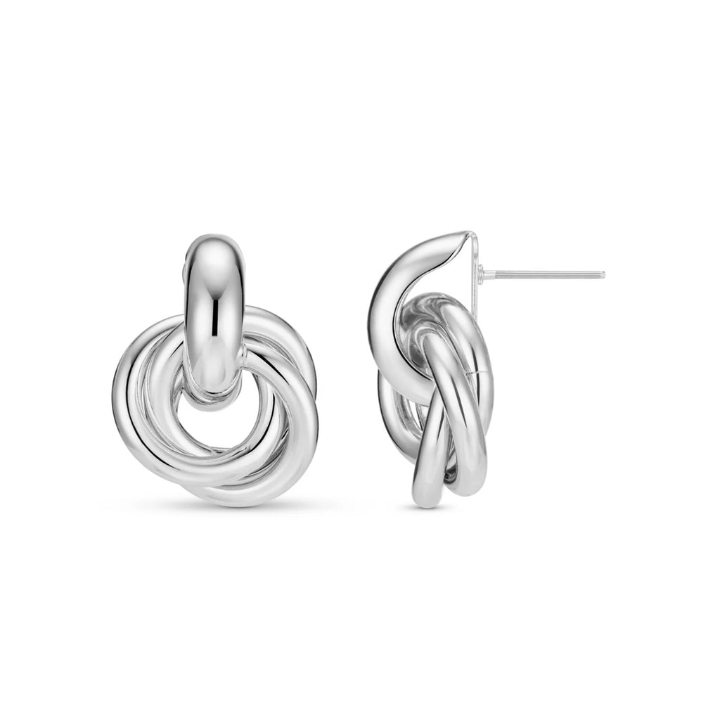 orelia statement interlocking earrings silver