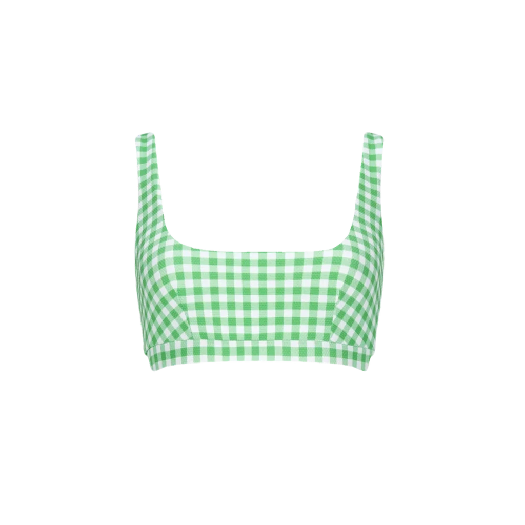 green white gingham check Gemma bikini bra bralette swimming togs top by Cossie + Co