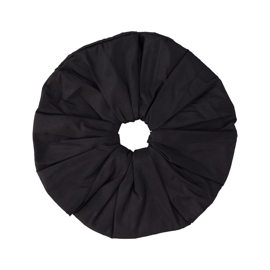 black frill silk scrunchie by Home of Hai