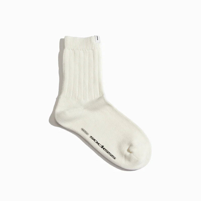 Socksss ribbed headline ankle socks white organic cotton