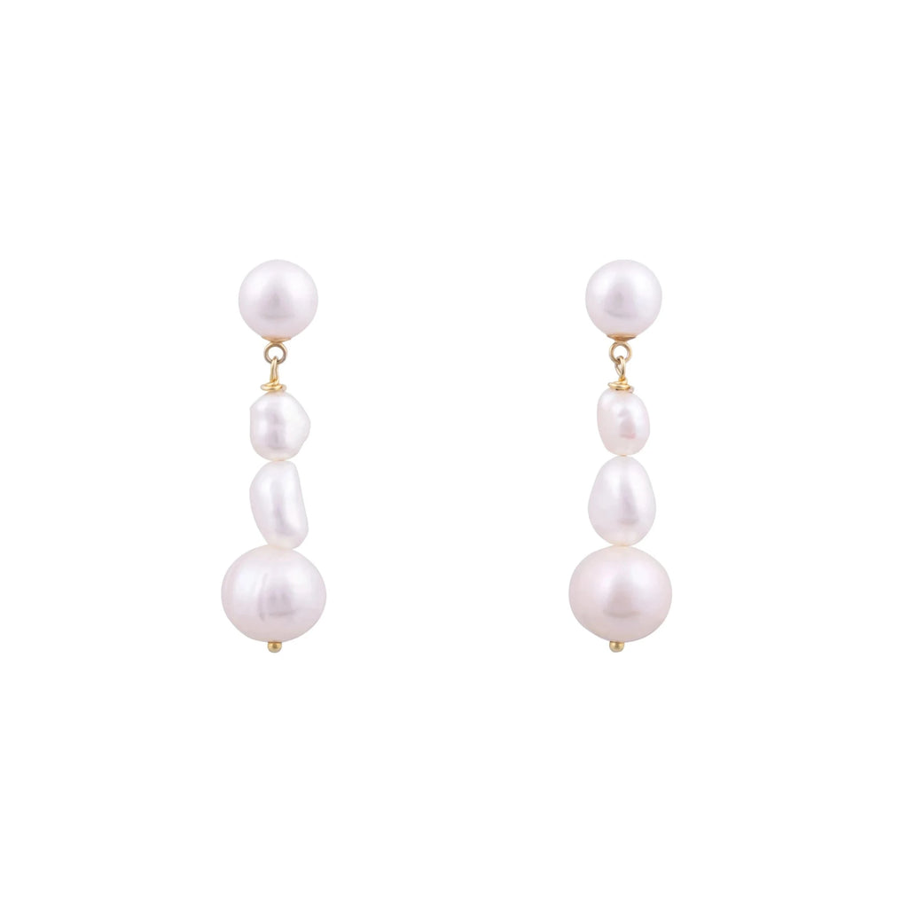 home of hai hester four 4 pearl drop earrings gold