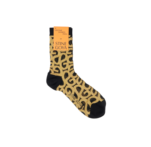 black and gold iggy ankle socks by stine goya