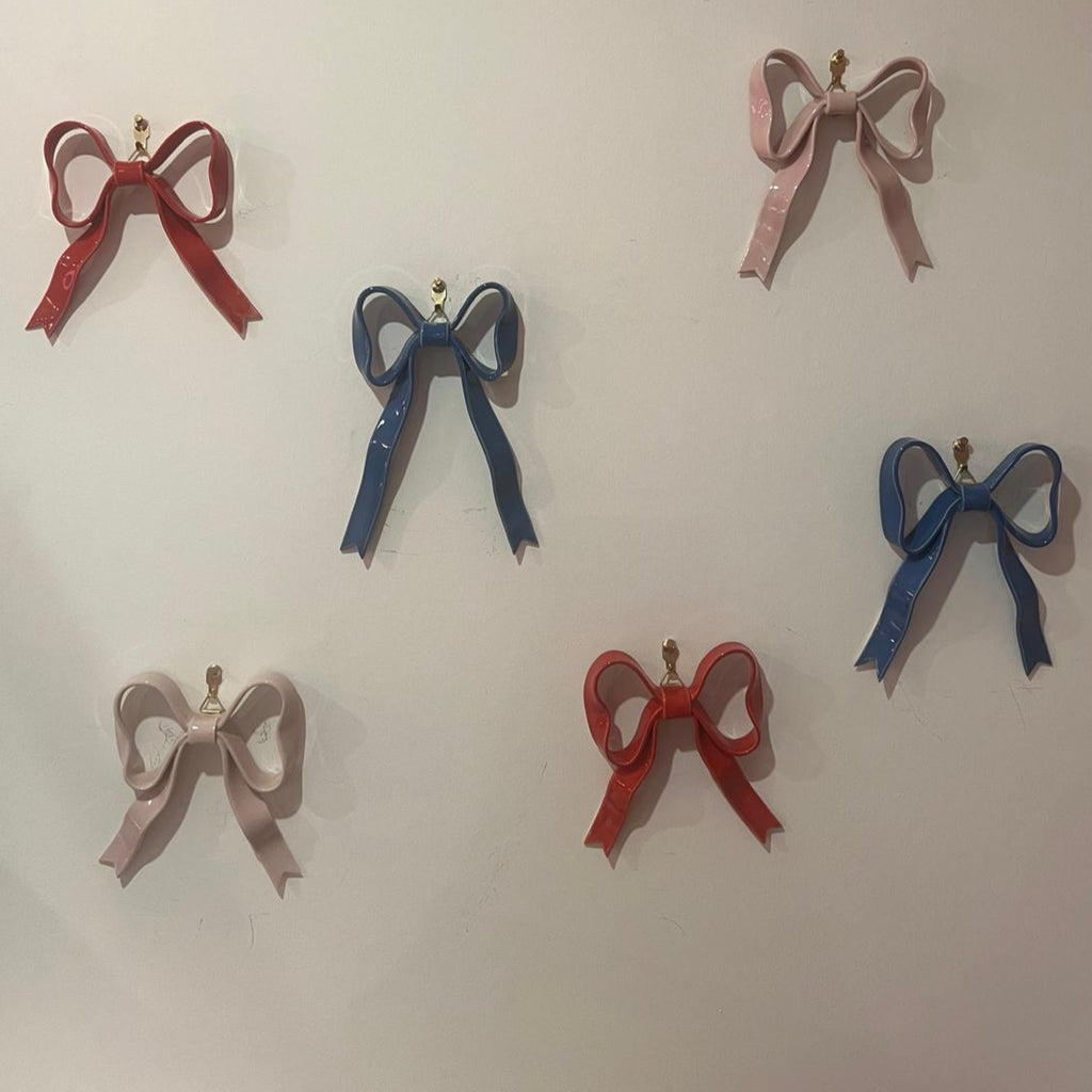 Hand made ceramic ribbon bow wall hanging decoration Superfluities