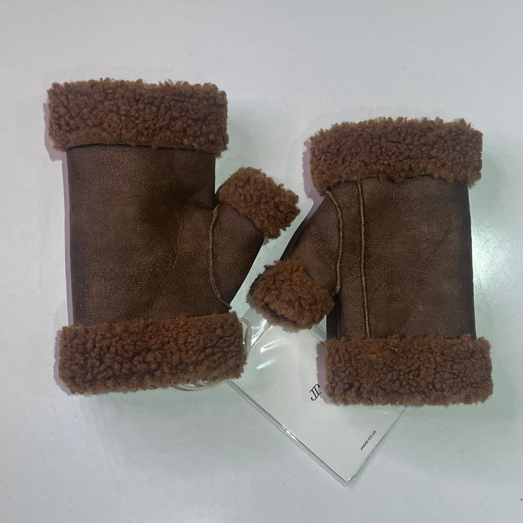 Jakke SANDY Faux Shearling Gloves tan brown