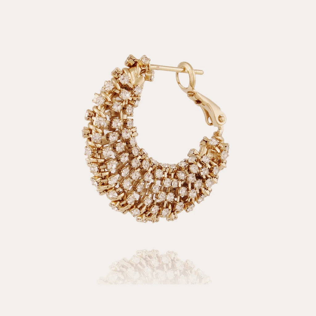 GAS BIJOUX IZZIA STRASS SMALL HOOP EARRINGS RHINESTONE CRYSTAL